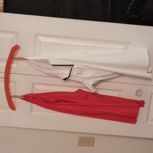 Red and white dry fit athletic court zipper size large Women Female